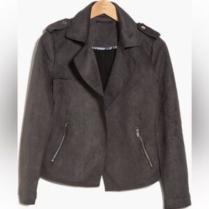 T Tahari women’s Faux Suede Crop Moto Jacket
